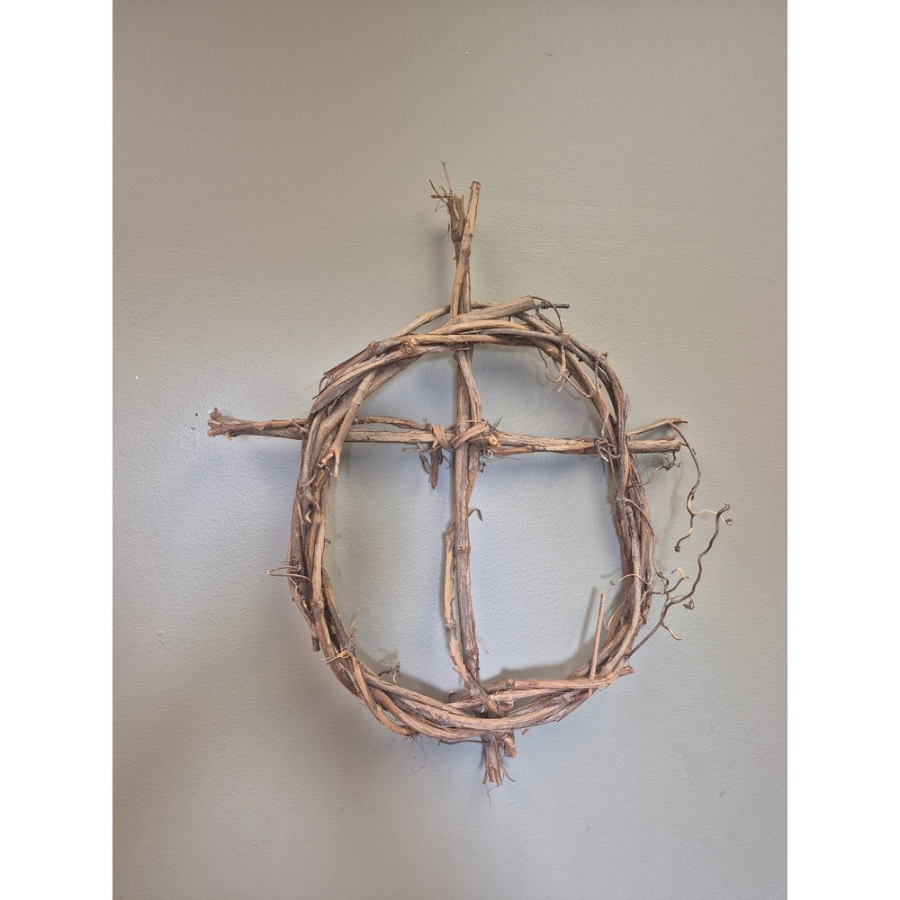 Natural Grapevine Cross Wreath 16x18 Rustic Primitive Farmhouse Wall Decor Gift